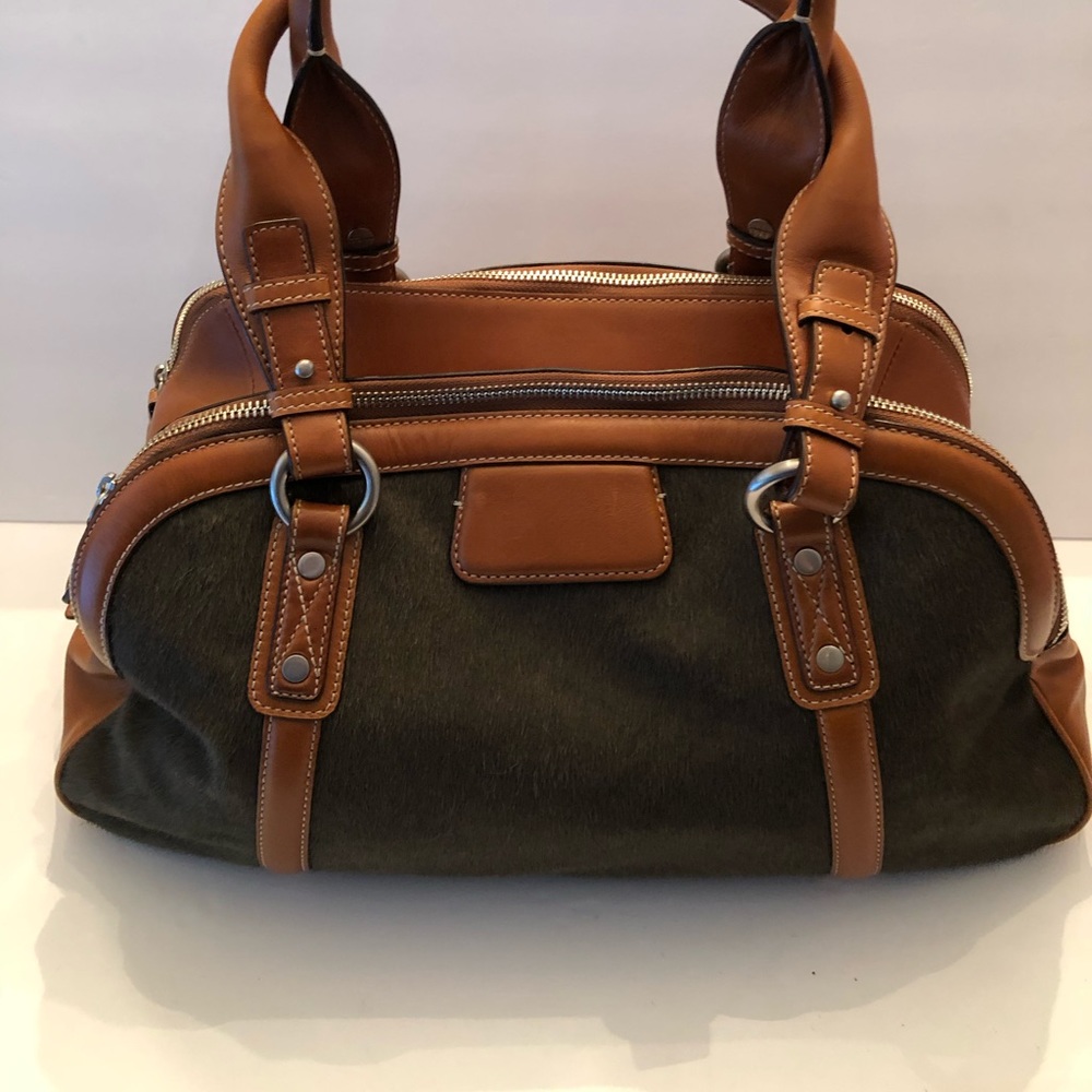 Cole Haan Calf Hair and Leather Satchel